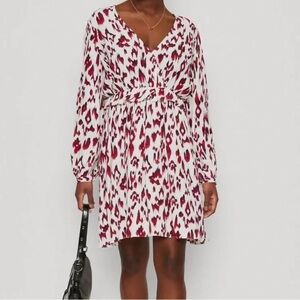Scotch & Soda Brushed Print White and Pink Dress